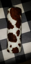 Load image into Gallery viewer, Cow Glitter Tumbler
